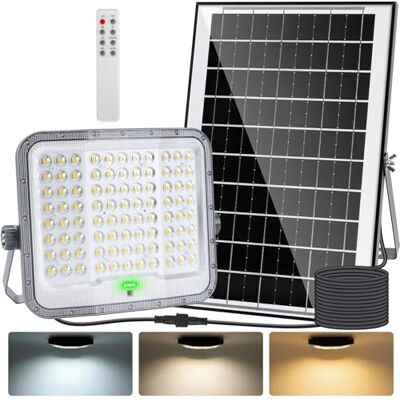 Aigostar Faro led esterno con grande pannello solare,Cavo 5M,10000mAH,Batteria di grande capacità,1500LM,Dimmerabile 3000/4000/6500K,IP65,Faretto led per interno,giardino,portici,piscina Aigostar Faro led esterno con grande pannello solare,Cavo 5M,10000mAH,Batteria di grande capacità,1500LM,Dimmerabile 3000/4000/6500K,IP65,Faretto led per interno,giardino,portici,piscina