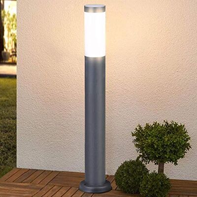 BAKAJI Lampada Paletto Luce da Parete Giardino in Acciaio Inox Palo Illuminazione Esterno con Paralume Attacco E27 per Lampadina Max 40W Altezza 100 cm Design Moderno Colore Grigio BAKAJI Lampada Paletto Luce da Parete Giardino in Acciaio Inox Palo Illuminazione Esterno con Paralume Attacco E27 per Lampadina Max 40W Altezza 100 cm Design Moderno Colore Grigio