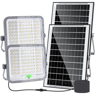 Aigostar Faro led esterno con grande pannello solare,Cavo 5M,10000mAH,Batteria di grande capacità,1500LM,Dimmerabile 3000/4000/6500K,IP65,Faretto led per interno,giardino,portici,piscina,2 Pezzi Aigostar Faro led esterno con grande pannello solare,Cavo 5M,10000mAH,Batteria di grande capacità,1500LM,Dimmerabile 3000/4000/6500K,IP65,Faretto led per interno,giardino,portici,piscina,2 Pezzi