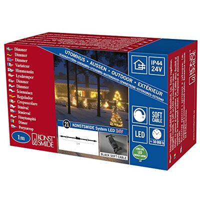 Konstsmide 4607 – 007 – Hightech System/dimmer per LED con sensore luminoso, timer per 6 e 9 ore, adatta a esterni (IP44)/certificato VDE/cavo nero Konstsmide 4607 – 007 – Hightech System/dimmer per LED con sensore luminoso, timer per 6 e 9 ore, adatta a esterni (IP44)/certificato VDE/cavo nero