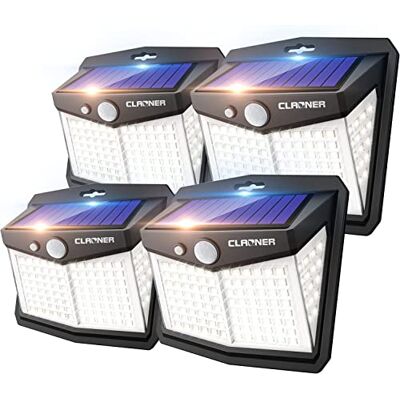 Claoner Luce Solare Led Esterno Confezione da 4, 70LED Luci di Sicurezza Solare All'aperto con Sensore di Movimento Lampade da Parete Wireless a Energia Solare Impermeabili IP65 per Giardino Cortile Claoner Luce Solare Led Esterno Confezione da 4, 70LED Luci di Sicurezza Solare All'aperto con Sensore di Movimento Lampade da Parete Wireless a Energia Solare Impermeabili IP65 per Giardino Cortile