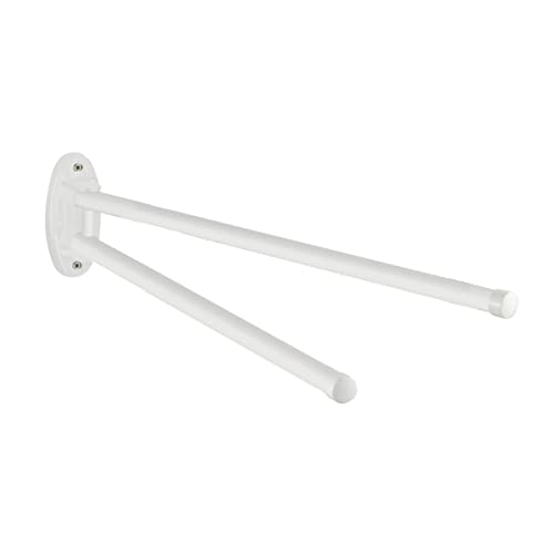 Wenko Portasalviette a 2 bracci orientabili Basic, bianco 2 bracci mobili, Metallo, 4.5 x 9.5 x 41 cm, Bianco