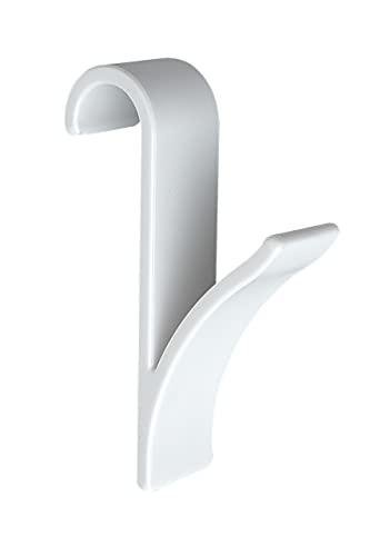 Wenko Gancio per radiatore rotondo, pratico set da 2, gancio per asciugamani, appendere in modo flessibile, per tutti i radiatori standard, in plastica, ciascuno 2,5x10,5x7cm, bianco