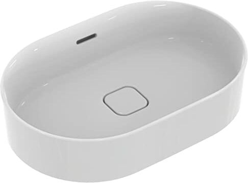 Ideal Standard Strada II, Lavabo ovale da 60cm da appoggio su piano, Senza foro per la rubinetteria, Con foro troppopieno, Bianco