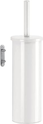 Gedy Taipei Scopino WC da Muro in Acciaio Inox, Colore Bianco, Dimensioni 37,7 x 9,1 x 10 cm e Peso 0,394 kg