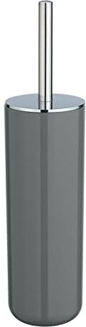 Wenko Portascopino WC Posa Grigio/cromo Portascopino WC, forma chiusa, Plastica, 7.5 x 37 x 7.5 cm, Grigio