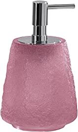 Gedy Rosa, G-Irina, Dispenser, Dosatore Sapone Bagno in Resina Trasparente, Fatto a Mano, Garanzia 2 Anni, Misure 16 x 9,9 x 9,9 CM e Peso 0,616 kg, 9.9X9.9X16