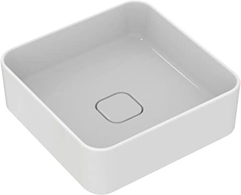 Ideal Standard Strada II, Lavabo quadrato 40x40cm da appoggio su piano, Senza foro per la rubinetteria, Senza troppopieno, Bianco