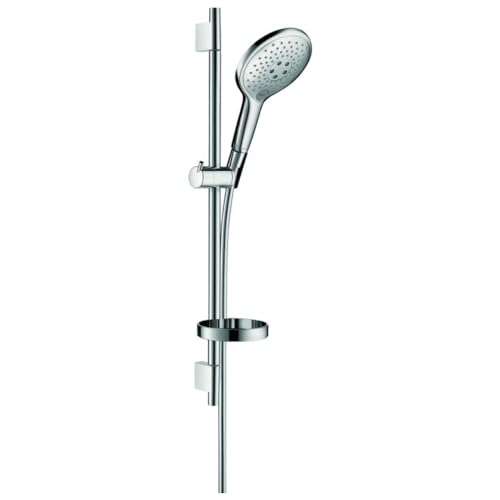 Hansgrohe Raindance Select S Set doccia 150 3 getti con asta doccia 65 cm e portasapone, cromo,