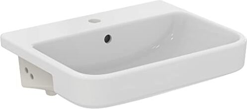 Ideal Standard i.life B, Lavabo rettangolare da 55cm da semincasso, Con foro per la rubinetteria, Con foro troppopieno, Bianco