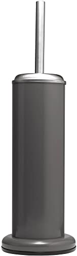 sealskin Acero Scopino da Toilette con Supporto, Acciaio Inossidabile, Grigio, 12.6 x 12.6 x 41 cm