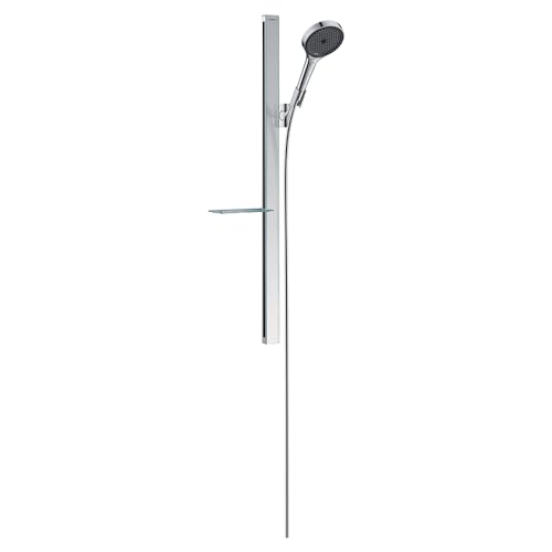 Hansgrohe Rainfinity Set doccia 130 3 getti con asta doccia 90 cm e mensola porta sapone, cromo,