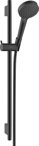Hansgrohe Vernis Set doccia Blend con tubo flessibile e staffa, doccetta a 2 getti, colore nero opaco, 0,65 m