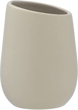 Wenko Portaspazzolino Badi beige ceramica Portaspazzolino per spazzolini e dentifricio, Ceramica, 8 x 11 x 8 cm, Beige