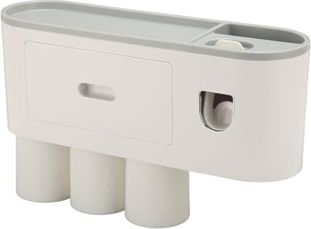 Generic Accessorio da Bagno, Portaspazzolino Facile da Pulire da Appendere Alla Doccia (3 tazze)