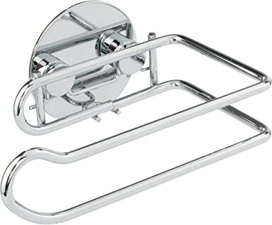 Wenko Turbo-Loc® portarotolo bagno fissaggio senza trapano, Acciaio, 14 x 6 x 9 cm, Cromo