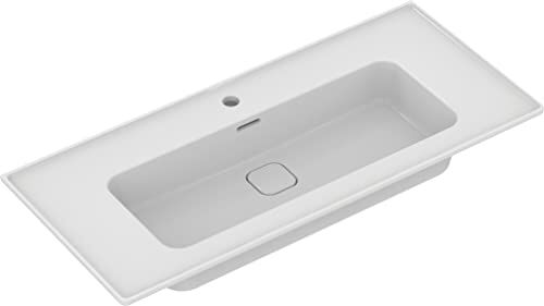 Ideal Standard Strada II, Lavabo rettangolare top da 100cm, Con foro per la rubinetteria, Con foro troppopieno, Bianco