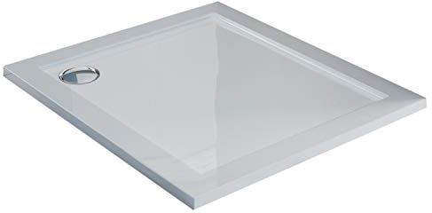 Idralite Piatto Doccia Slim 70x70x4 cm Quadrato Acrilico Bordato Bianco Lucido MOD. Flower