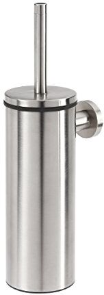 TIGER Boston Scopino e Portascopino da WC, Acciaio Inox Spazzolato, 9,3 x 35,6 x 12,6 cm