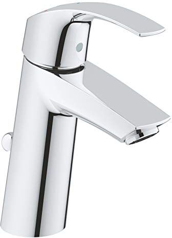 Grohe Eurosmart New Es Miscelatore Monocomando per Lavabo A Risparmio Energetico, Altezza Media, Ecojoy, Cromo, M