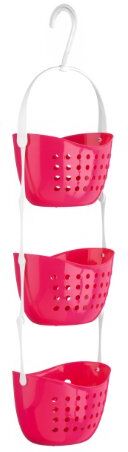 PREMIER Housewares Portaoggetti da Doccia 3 Livelli, PP Rosa