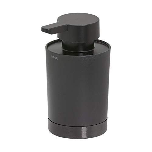 TIGER Tune Dispenser per Sapone Liquido Indipendente, ABS, Nero Metallo Spazzolato, Nero, 6.8 x 12.4 x 8.3 cm