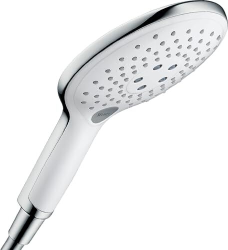 Hansgrohe Raindance Select S Doccetta per doccia a risparmio idrico 9 l/min (EcoSmart), Doccino con 3 getti, Soffione doccia rotondo (⌀ 150 mm) con funzione anticalcare, bianco/cromo