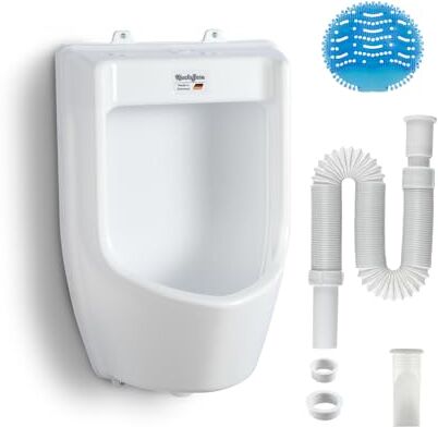 KrockaZone. Pissoir per orinatoio in plastica senza acqua con tubo, filtro per orinatoio e accessori – Set WC da uomo e da uomo, in plastica, per giardino, bagno, casa, campeggio, cantiere, bianco