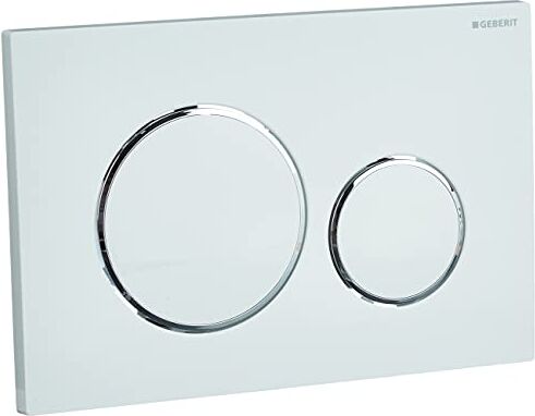 Geberit Sigma20  Placca di Comando, per Risciacquo a Due Quantità, Bianco/Cromo Lucido, 24.6 x 16.4 x 1.5 cm