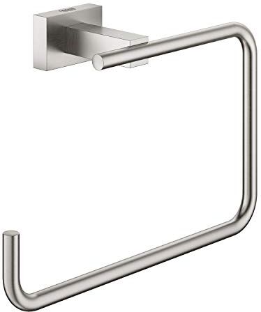 Grohe Essentials Cube Porta Salviette ad Anello, Grigio Satinato