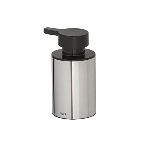TIGER Colar Dispenser per Sapone Liquido Indipendente, Acciaio (Inox Lucidato), 6.5 x 12.2 x 8.1 cm