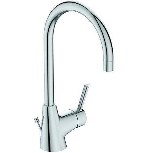 Ideal Standard Ceraline, Miscelatore monocomando con bocca alta tubolare orientabile 360°, Cromato