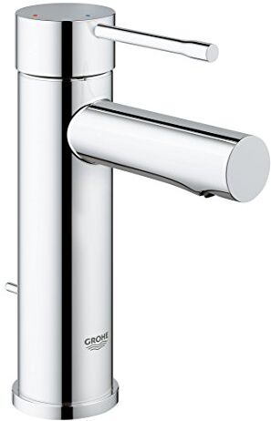 Grohe Miscelatore Monocomando per Lavabo A Risparmio Energetico, Ecojoy, Cromo, con Scarico a Saltarello, Bocca Fissa, SilkMove ES