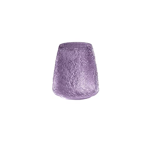 Gedy G-Irina, Bagno Viola, Porta spazzolino in Resina Trasparente, Fatto a Mano, 2 Anni di Garanzia, Design R&S, Misure 12 x 10 x 10 cm, 10x10x12