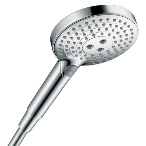 Hansgrohe Raindance Select S Doccetta per doccia, Doccino con 3 getti, Soffione doccia rotondo (⌀ 125 mm) con funzione anticalcare, cromo