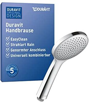 Duravit Universal Doccetta a mano, Doccia con getto Rain, Doccia a mano rotonda (Ø 110 mm), Doccetta per doccia facile da pulire, Cromo