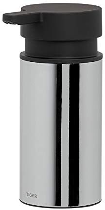 TIGER Dock Dispenser per Sapone Liquido, Acciaio Inox, Cromato, 5.5 x 13 x 8 cm