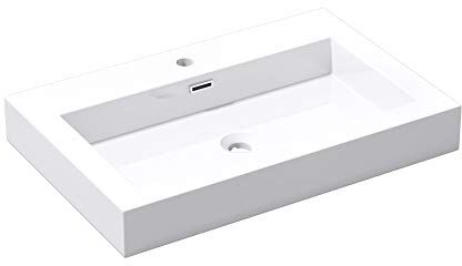 maimai Mai & Mai Lavabo da Appoggio 73x48x10cm, Lavandino Bagno Rettangolare -730 Lavabo da Minerale Fuso