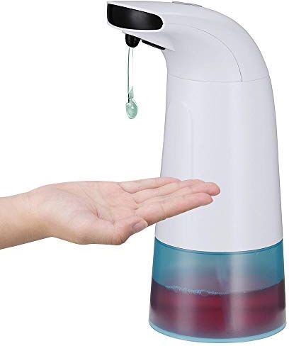 BAKAJI Dispenser Sapone Automatico Erogatore Dosatore per Gel e Sapone Liquido con Sensore a Infrarossi in ABS Bianco per Bagno e Cucina Capacità 270 ml Dimensioni 12 x 8 x 20 cm