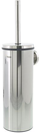 TIGER Boston Scopino e Portascopino da WC, Acciaio Inox Lucidato, 9,3 x 35,6 x 12,6 cm