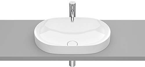 Roca , INSPIRA,ROUND Lavello di FINECERAMIC® da controsoffitto, bianco, 550 mm x 370 mm x 75 mm,