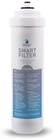 Swan Filtro SMART Ultrafiltration Silver elimina cloro, particolato, inquinanti organici, pesticidi, metalli pesanti, batteri, particolato, torbidità