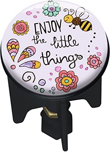 Wenko Tappo Pluggy Little Things, per Tutti i Tipi di Scarico, Plastica Ottone, Multicolore, 3,9 x 6,5 x 3,9 cm