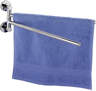 Wenko Power-Loc® portasalviettei Elegance acciaio inossidabile fissaggio senza trapano, Pressogetto di zinco, 4 x 35 x 12 cm, Cromo