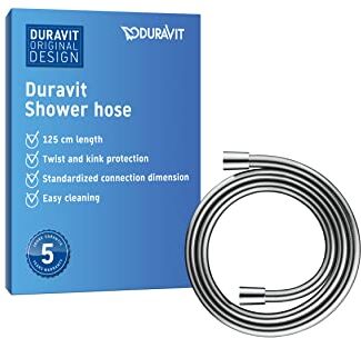 Duravit Universal Tubo doccia, Flessibile doccia 1,25 m con protezione antitorsione, antipiega, cromo