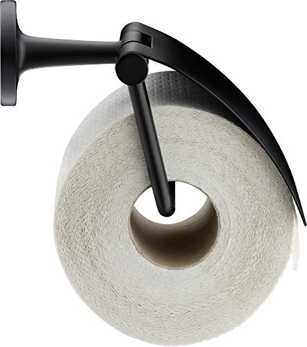 Duravit Starck T Porta Rotolo di Carta, Ottone, Nero Opaco, für 1 Rolle