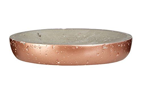 PREMIER Housewares PREM- Piattino Portasapone, Calcestruzzo E Rame, Copper, 14x11x3 cm