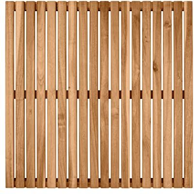 Wenko Pedana da doccia interna/esterna Acacia in legno di acacia, certificata FSC® per zona interna ed esterna, ideale per doccia, sauna e piscina, lato inferiore antisdrucciolo, (L x P): 55 x 55 cm