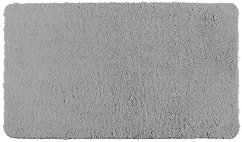 Wenko Tappetino da bagno Belize grigio chiaro Tappetino da bagno, sicuro, soffice, privo di pelucchi, Poliestere, 55 x 65 cm, Grigio chiaro