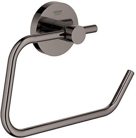 Grohe Essential New Porta Rotolo, Finitura Lucida, Hard Graphite